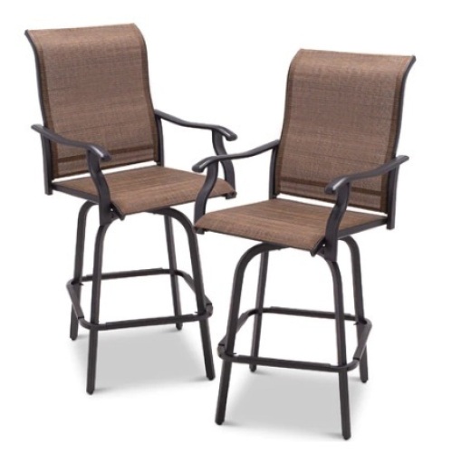 Set of 2 Swivel Barstools, Brown - Lot 96