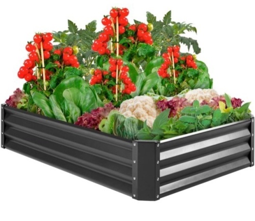 Best Choice Products 6x3x1ft Outdoor Metal Raised Garden Bed for Vegetables, Flowers, Herbs, Plants - Dark Gray - Lot 15