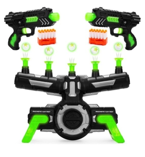 Glow-in-the-Dark Floating Target & Gun Set w/ 24 Darts, 20 Targets - Lot 20