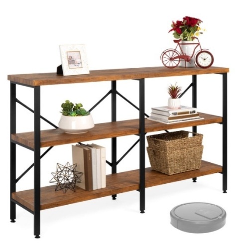 3-Tier Industrial Hallway Console Table for Living Room, Entry Way - 55in - Lot 25