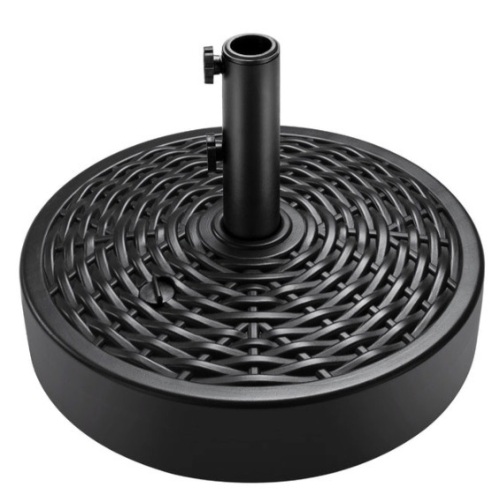 Plastic Faux Wicker Patio Umbrella Base Accessory w/ 2 Adjustment Knobs - Lot 27