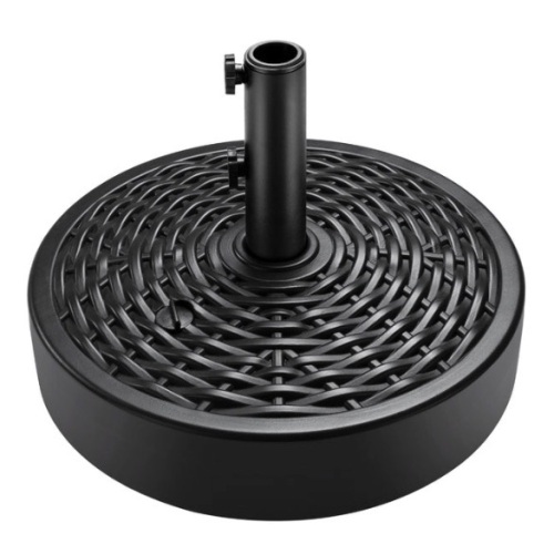 Plastic Faux Wicker Patio Umbrella Base Accessory w/ 2 Adjustment Knobs - Lot 30