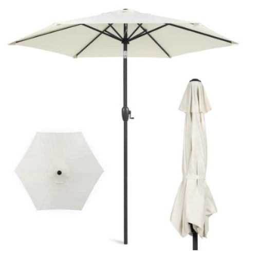 Outdoor Market Patio Umbrella, 7.5ft, Cream - Lot 51