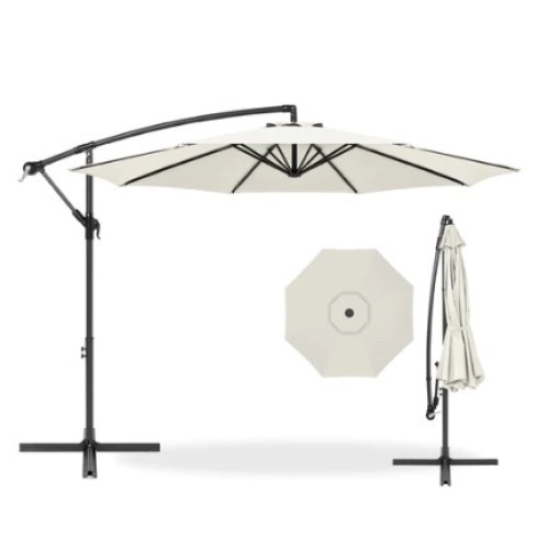 Offset Hanging Patio Umbrella, 10ft, Cream - Lot 58