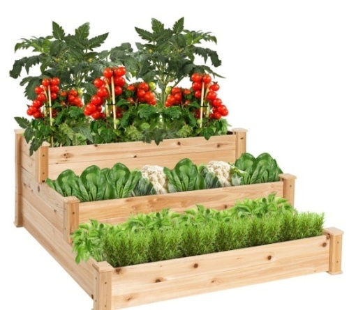 3-Tier Raised Fir Wood Garden Bed Planter - Lot 107