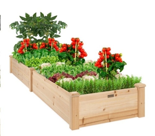 8x2ft Wooden Raised Garden Bed Planter for Garden, Lawn, Yard - Lot 108