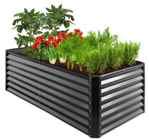 Outdoor Metal Raised Garden Bed for Vegetables, Flowers, Herbs - 6x3x2ft - Lot 110
