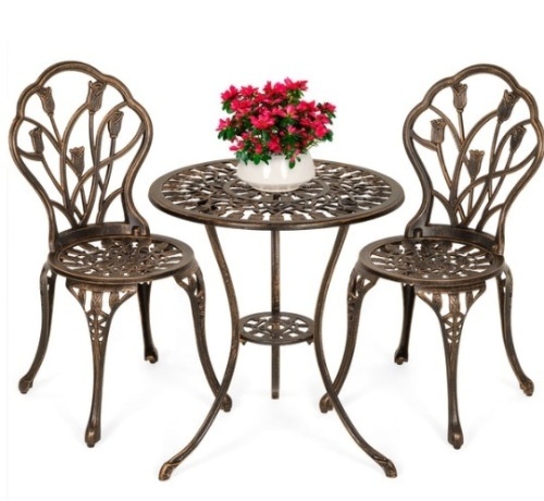 3-Piece Cast Aluminum Patio Bistro Furniture Set - Lot 113