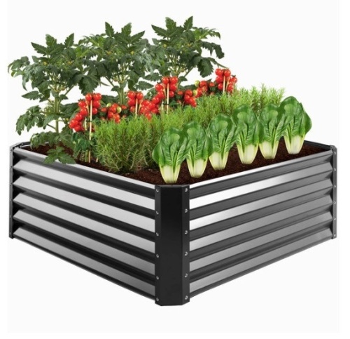 Outdoor Metal Raised Garden Bed for Vegetables, Flowers, Herbs - 4x4x1.5ft - Lot 137
