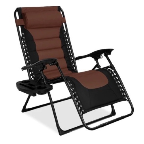 Oversized Padded Zero Gravity Chair, Brown - Lot 140