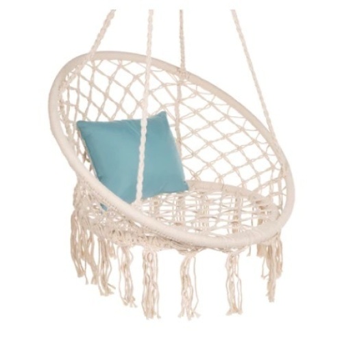 Macrame Hammock Hanging Chair Swing, Beige - Lot 168