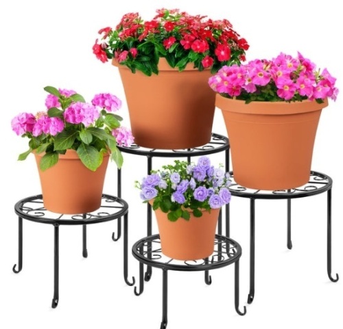 Set of 4 Indoor Outdoor Metal Nesting Plant Stands, Flowerpot Holders - Lot 200