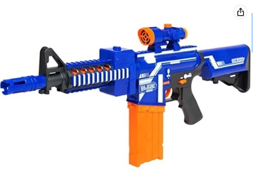 Best Choice Products Kids Motorized Foam Dart Blaster, Toy Combat Battle Set w/ Electric Motor, High-Capacity Drum, 20 Soft Darts, Long Distance Shooting - Multicolor - Lot 206