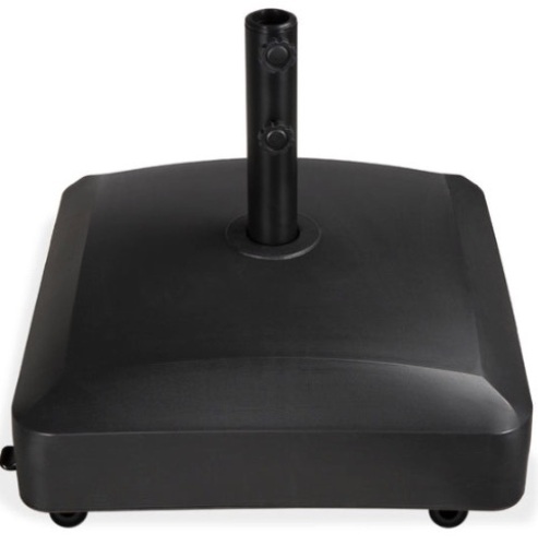 Fillable Mobile Umbrella Base Stand w/ 4 Wheels, 2 Locks, 123lb Capacity, Black - Lot 228