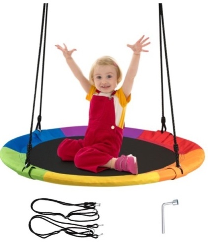 Goplus 40'' Flying Saucer Tree Swing Indoor Outdoor Play Set Swing for Kids, Colorful - Lot 230
