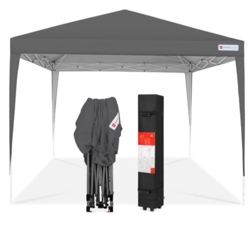 Outdoor Portable Pop Up Canopy Tent w/ Carrying Case, 10x10ft, Dark Gray  - Lot 233