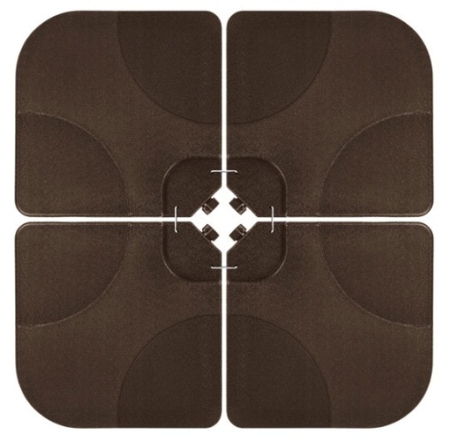 4-Piece Cantilever Offset Patio Umbrella Stand Square Base Plate Set, Brown - Lot 242