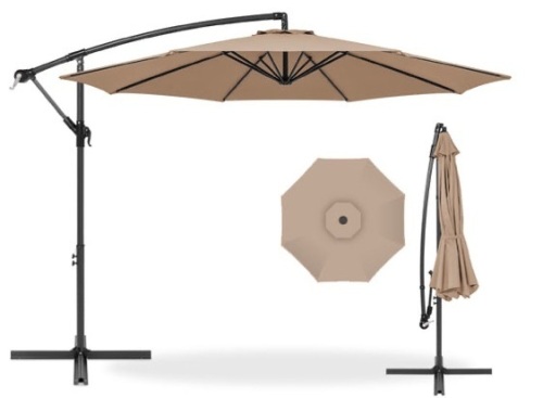 Offset Hanging Patio Umbrella - 10ft, Tan - Lot 254