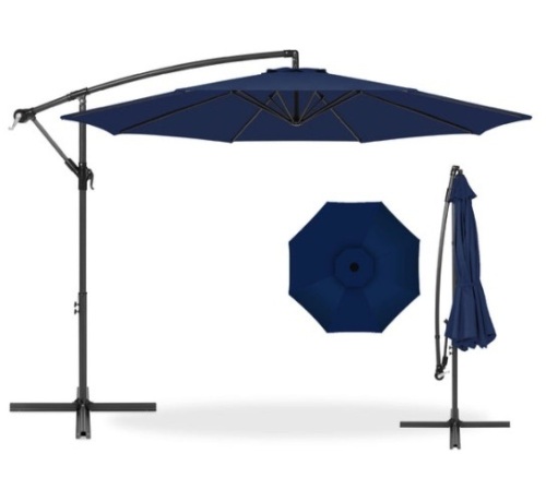 Offset Hanging Patio Umbrella - 10ft, Navy Blue - Lot 255