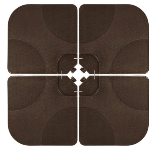 4-Piece Cantilever Offset Patio Umbrella Stand Square Base Plate Set, Brown - Lot 268