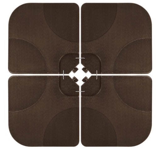 4-Piece Cantilever Offset Patio Umbrella Stand Square Base Plate Set, Brown - Lot 286