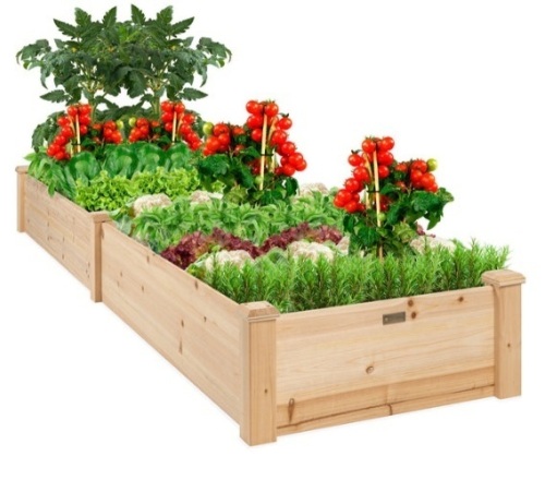 8x2ft Wooden Raised Garden Bed Planter for Garden, Lawn, Yard - Lot 295