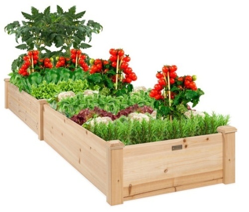 8x2ft Wooden Raised Garden Bed Planter for Garden, Lawn, Yard - Lot 296