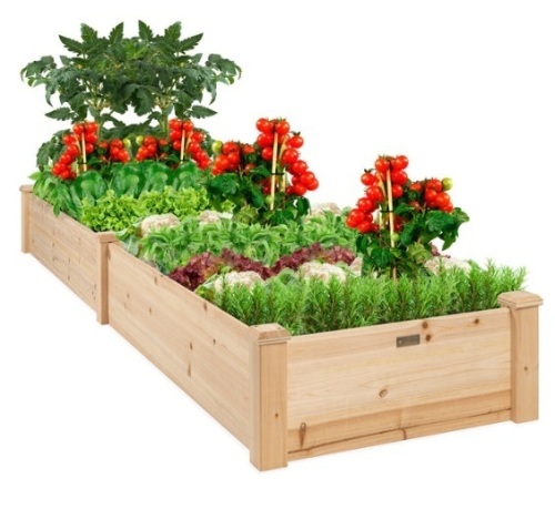 8x2ft Wooden Raised Garden Bed Planter for Garden, Lawn, Yard - Lot 297