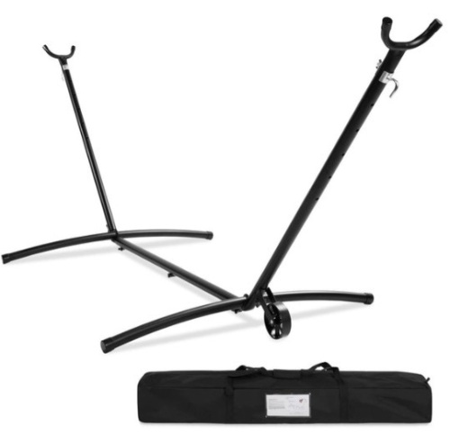 Portable Heavy-Duty Steel Hammock Stand w/ Built-In Wheel, Case - 9ft - Lot 299