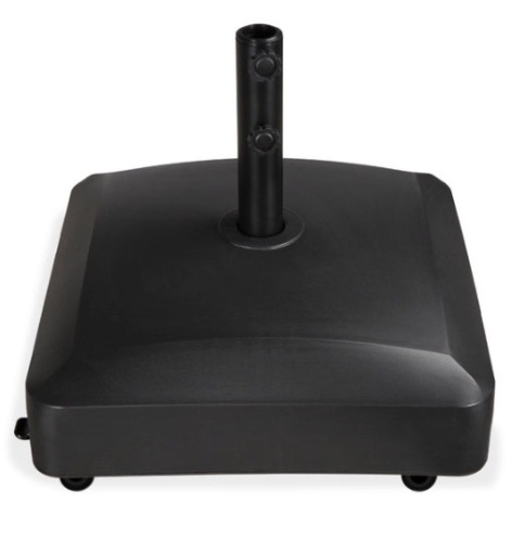 Fillable Mobile Umbrella Base Stand w/ 4 Wheels, 2 Locks, 123lb Capacity, Black - Lot 355