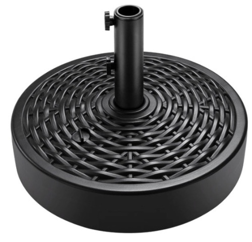 Plastic Faux Wicker Patio Umbrella Base Accessory w/ 2 Adjustment Knobs - Lot 359