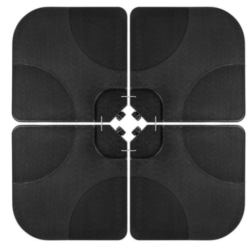 4-Piece Cantilever Offset Patio Umbrella Stand Square Base Plate Set, Black - Lot 363
