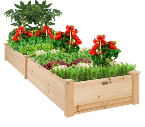 8x2ft Wooden Raised Garden Bed Planter for Garden, Lawn, Yard - Lot 372