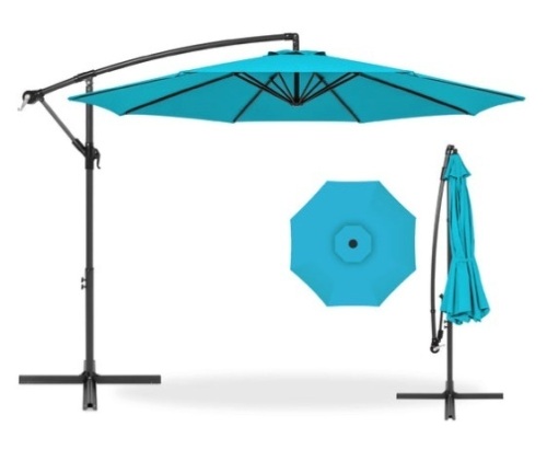 Offset Hanging Patio Umbrella - 10ft, Sky Blue - Lot 385