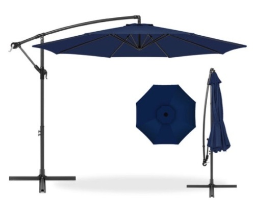 Offset Hanging Patio Umbrella - 10ft, Navy Blue - Lot 388