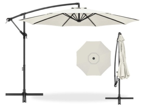 Offset Hanging Patio Umbrella - 10ft, Cream - Lot 389