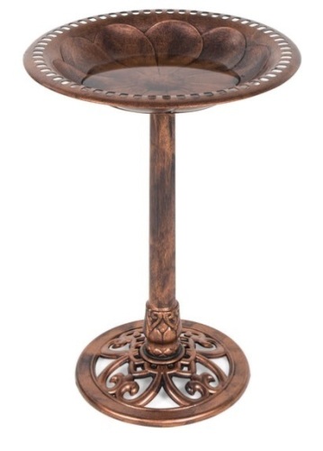 Vintage Outdoor Garden Bird Bath w/ Fleur-de-Lis Accents, Copper - Lot 390