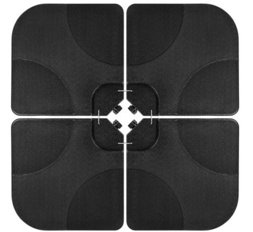4-Piece Cantilever Offset Patio Umbrella Stand Square Base Plate Set, Black - Lot 424