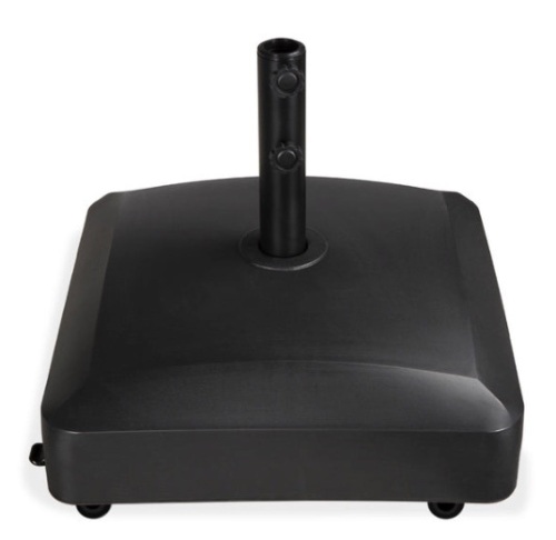 Fillable Mobile Umbrella Base Stand w/ 4 Wheels, 2 Locks, 123lb Capacity, Black - Lot 452