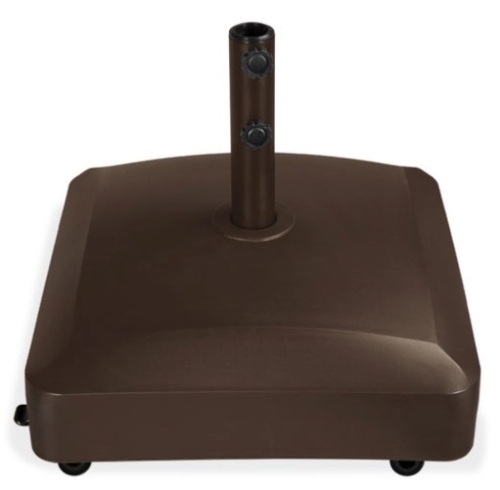 Fillable Mobile Umbrella Base Stand w/ 4 Wheels, 2 Locks, 123lb Capacity, Bronze - Lot 454