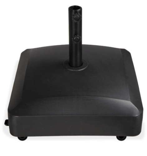 Fillable Mobile Umbrella Base Stand w/ 4 Wheels, 2 Locks, 123lb Capacity, Black - Lot 467