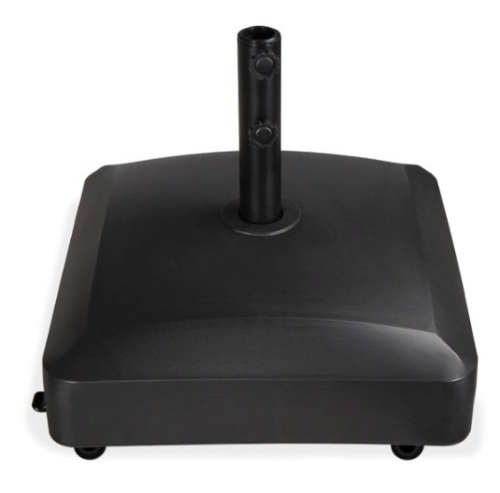 Fillable Mobile Umbrella Base Stand w/ 4 Wheels, 2 Locks, 123lb Capacity, Black - Lot 472