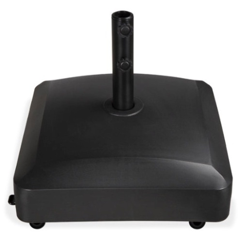 Fillable Mobile Umbrella Base Stand w/ 4 Wheels, 2 Locks, 123lb Capacity, Black - Lot 474