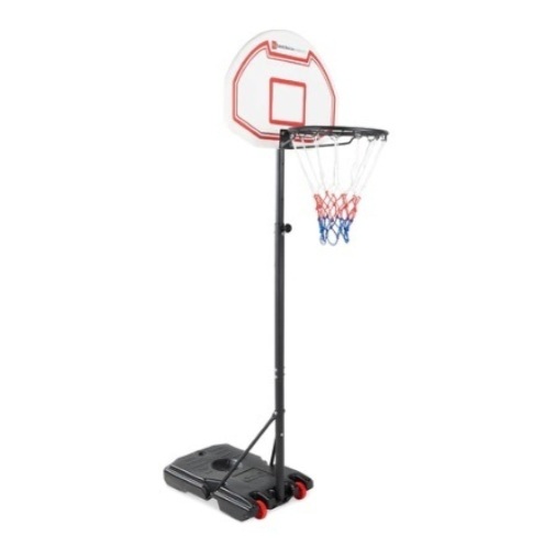 Kids Height-Adjustable Basketball Hoop, White - Lot 486
