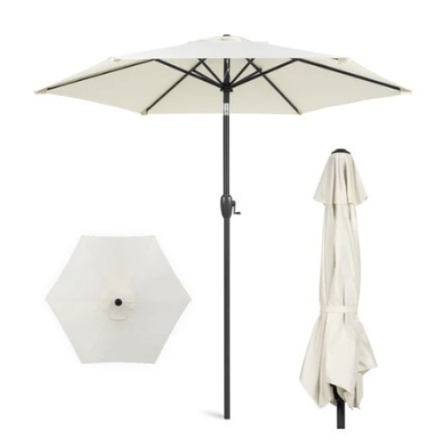 Outdoor Market Patio Umbrella, 7.5ft, Cream - Lot 491