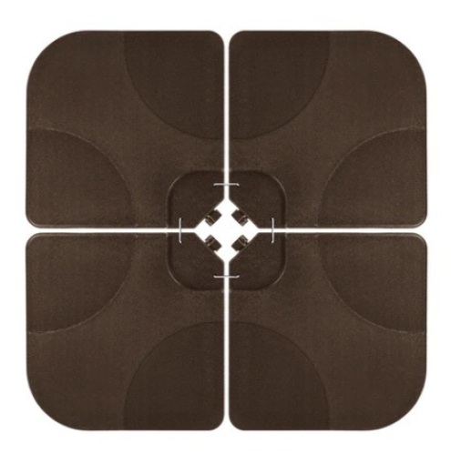 4-Piece Cantilever Offset Patio Umbrella Stand Square Base Plate Set, Brown - Lot 499