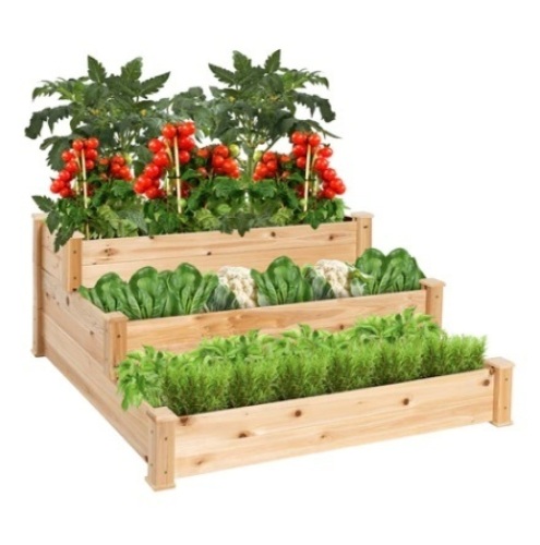 3-Tier Raised Fir Wood Garden Bed Planter - Lot 551