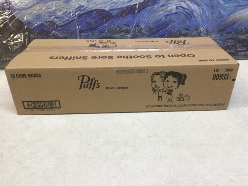 Puffs Plus Lotion Facial Tissues, 10 Cube Boxes - New/Unopened - Lot 301