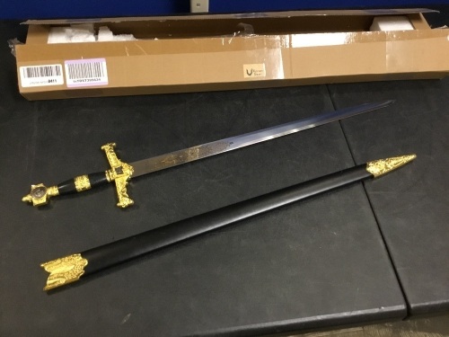 Vulcan Gear 33" Medieval Crusader Sword with Scabbard - Appears New  - Lot 303