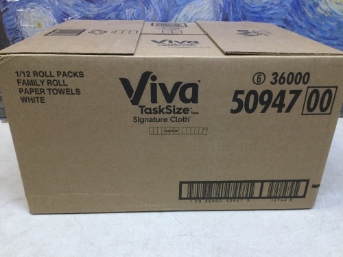 Viva Task Size Signature Cloth Paper Towels, 12 Family Rolls - New - Lot 555